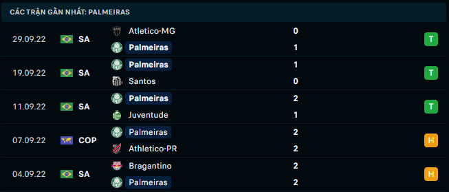 Phong độ gần đây của Palmeiras - Link Xem Trực Tiếp socolive 