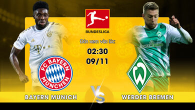 Link Xem Trực Tiếp Bayern Munich vs Werder Bremen 02h30 ngày 09/11 - socolive