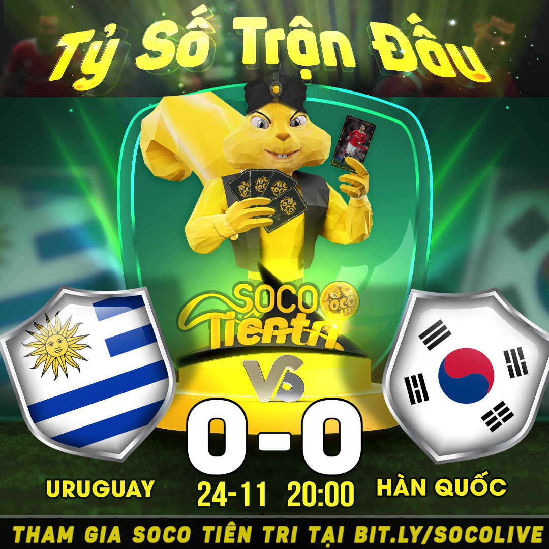 Kết Quả Soco Tiên Tri: Uruguay [0] vs [0] Hàn Quốc - socolive