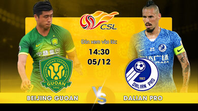 Link Xem Trực Tiếp Beijing Guoan vs Dalian Pro 14h30 ngày 05/12